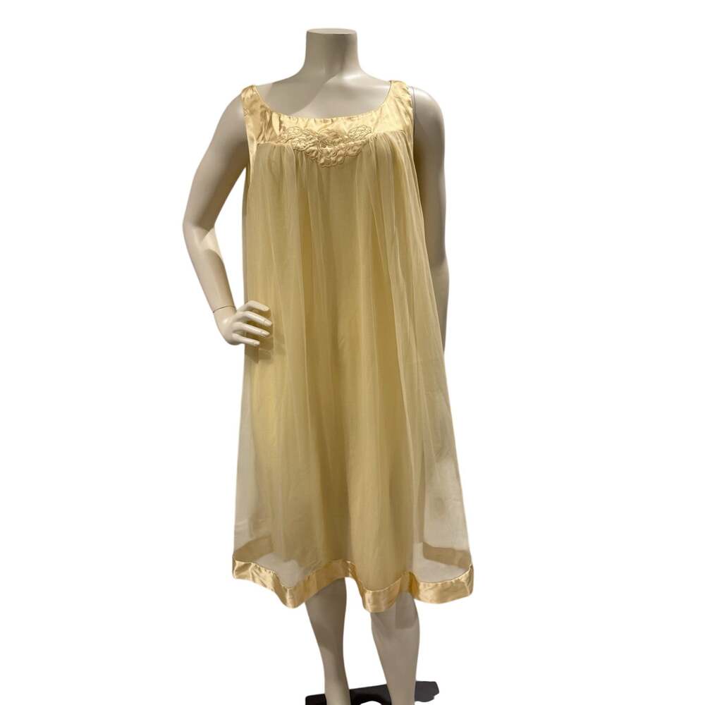 Vintage 60’s / 70s Gossard Artemis Night Gown Yellow Chiffon Feminine Style